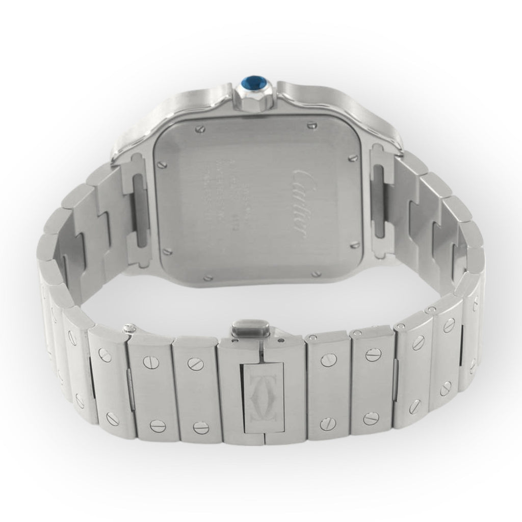 Pre-Owned Cartier Santos Steel ADLC WSSA0037 Grey Dial Mens Watch