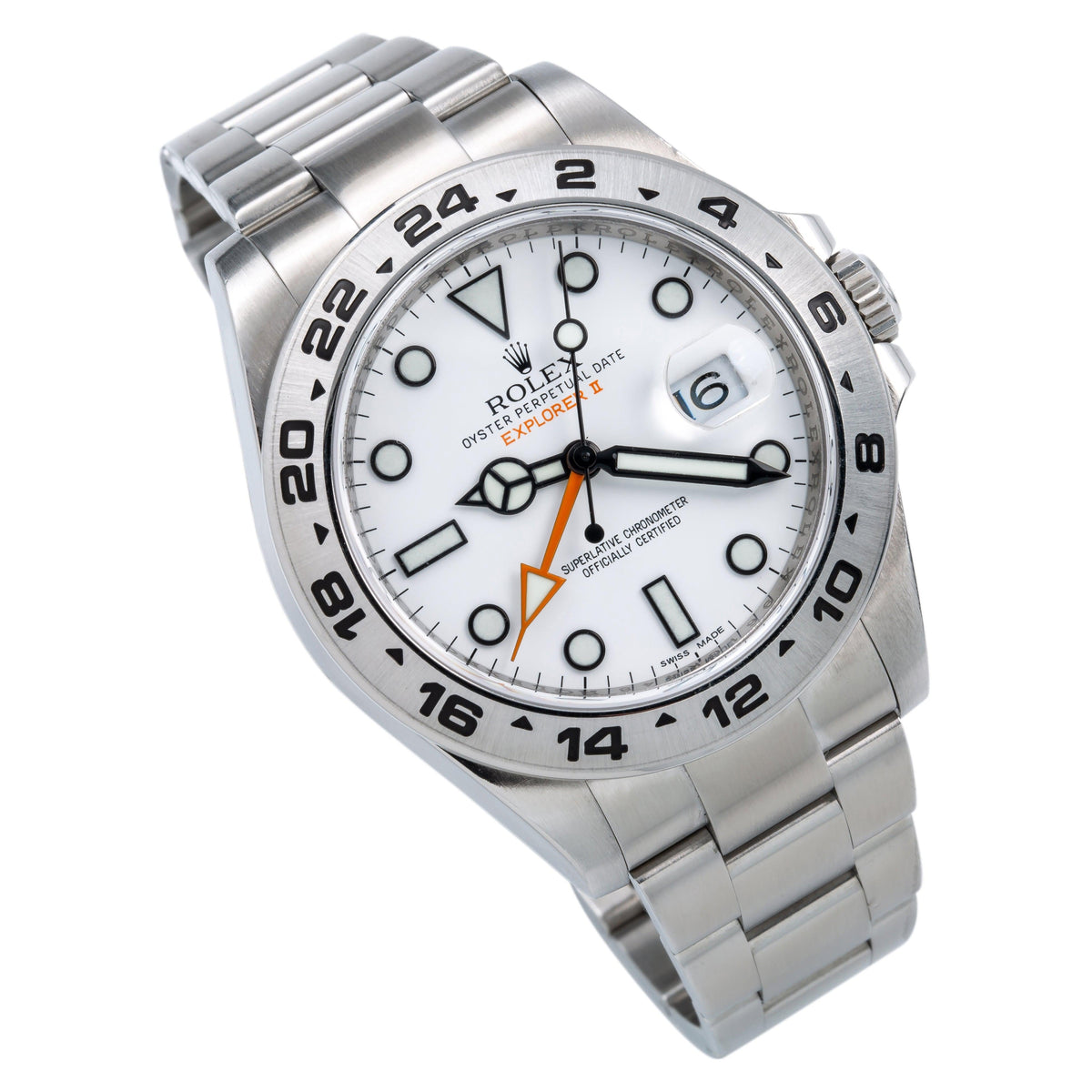 Pre-Owned Rolex Explorer II 42MM 216570 Polar White Dial Stainless Steel Bezel Stainless Steel Oyster Bracelet