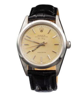 Pre-Owned Mens Rolex Stainless Steel Air-King Ref. 14000 Watch Silver Dial