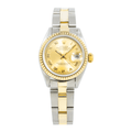 Pre-Owned Rolex Lady-Datejust 6917 26mm Champagne Arabic Dial Two-Tone Oyster Bracelet Watch