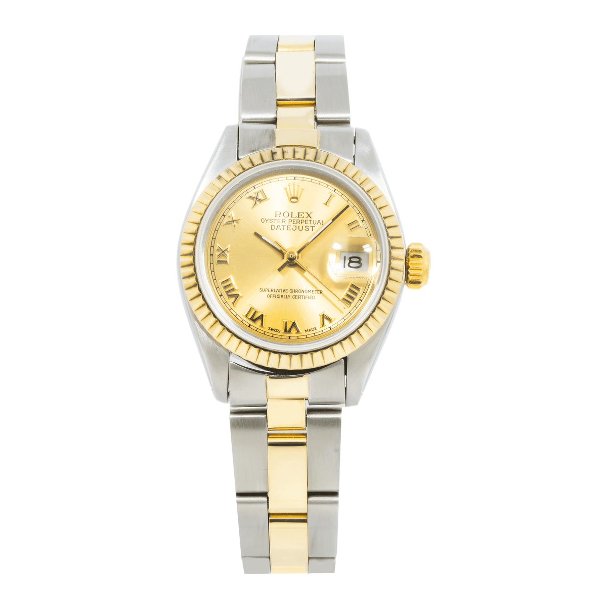 Pre-Owned Rolex Lady-Datejust 6917 26mm Champagne Arabic Dial Two-Tone Oyster Bracelet Watch