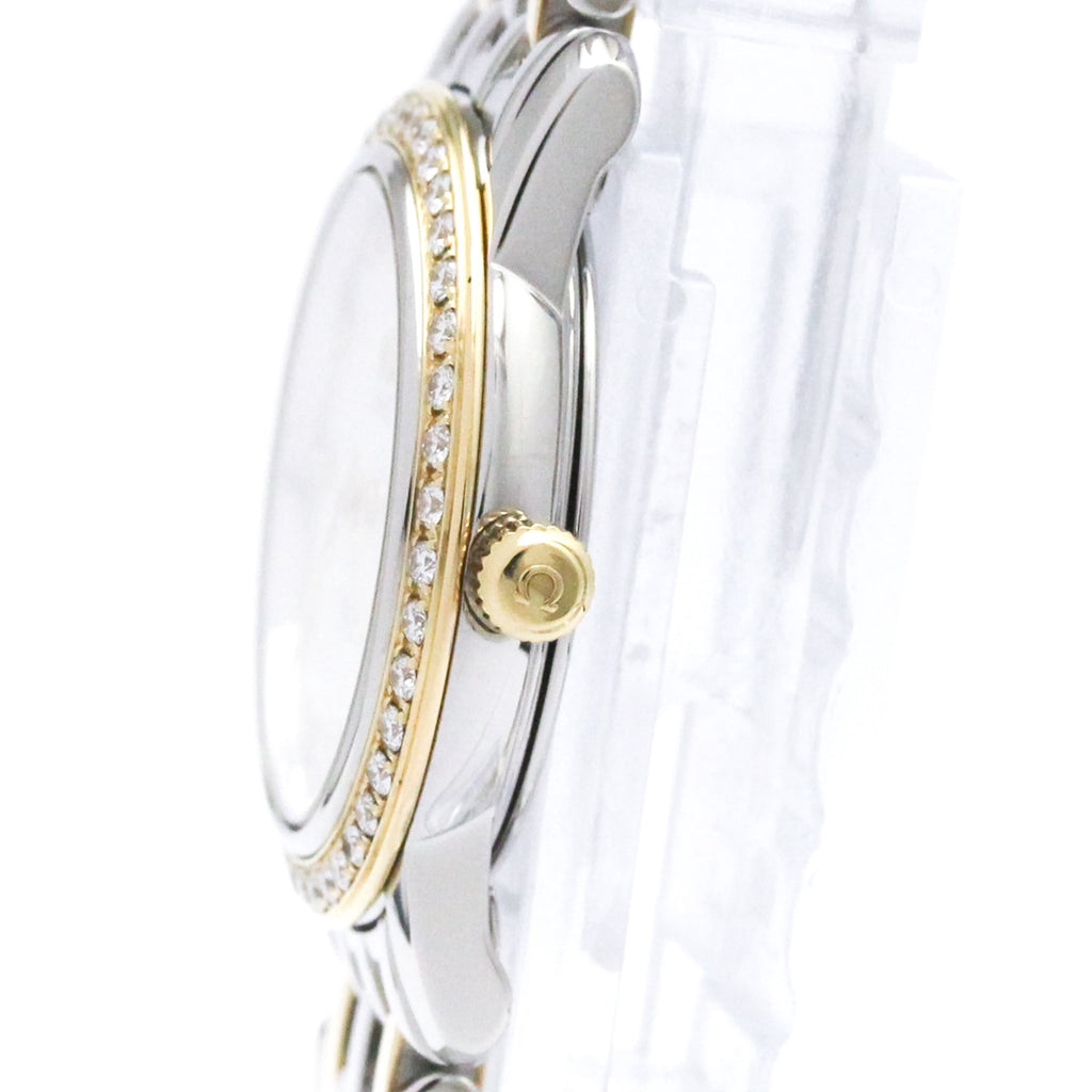 Pre-Owned OMEGA De Ville Prestige Diamond MOP Dial 18K Gold Steel Watch 4375.75 Polished