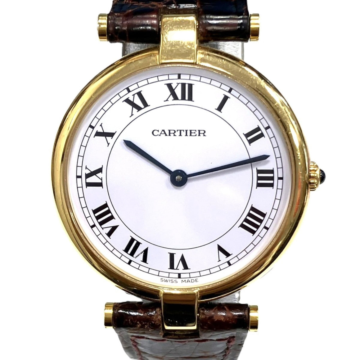 Pre-Owned Cartier Vendome Louis LM Watch, Total Weight 25g, 18K Gold Leather Strap, Quartz...