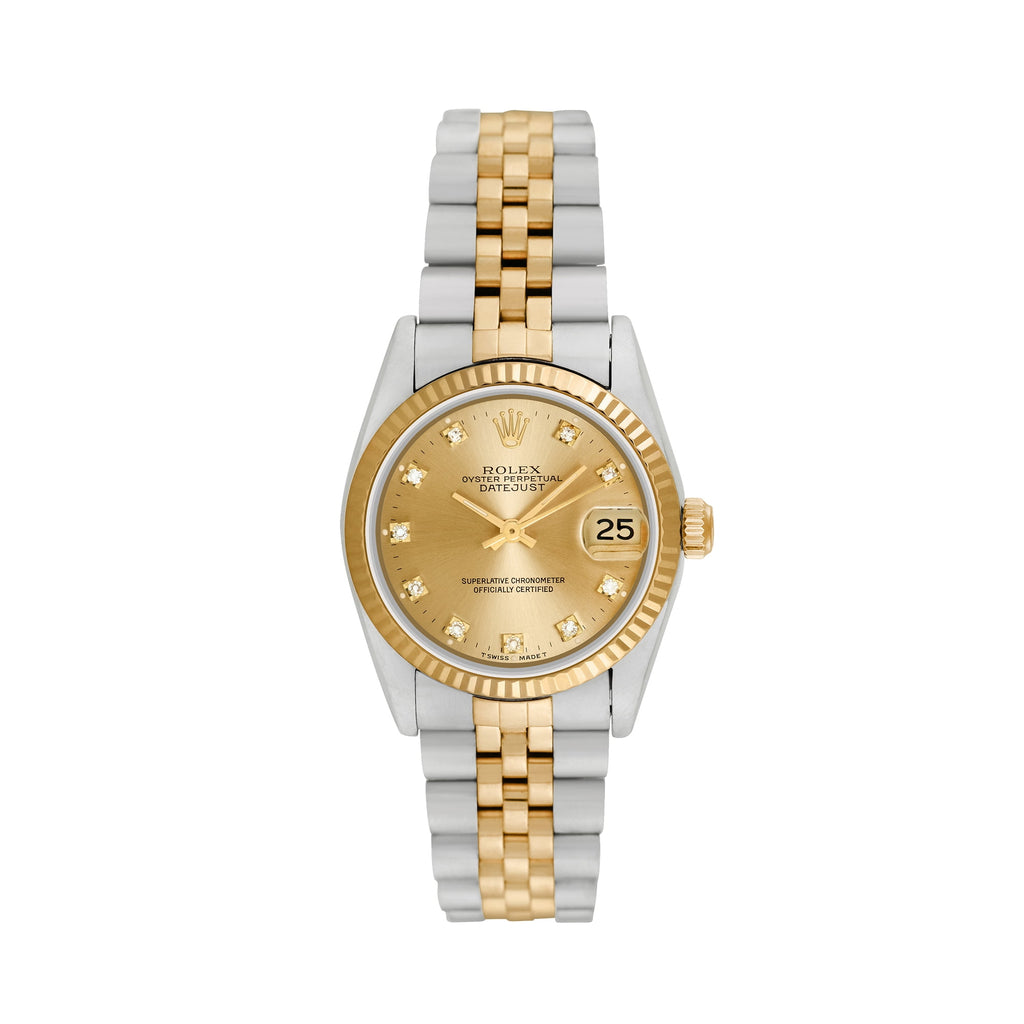 Pre-Owned Rolex Midsize Datejust 31mm Yellow gold and Stainless steel Jubilee Wristwatch