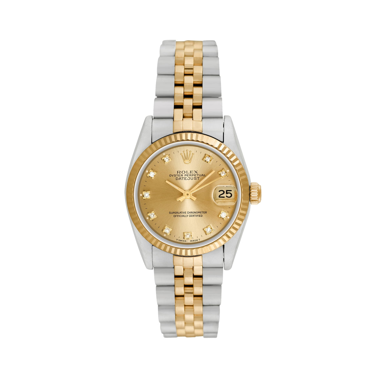 Pre-Owned Rolex Midsize Datejust 31mm Yellow gold and Stainless steel Jubilee Wristwatch