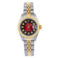 Pre-Owned Rolex Lady-Datejust 26MM 69173 Red Diamond Dial Two Tone Jubilee Bracelet