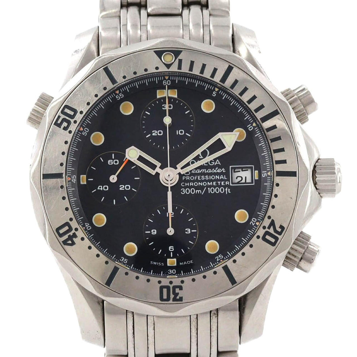 Pre-Owned Omega Seamaster Pro Chronograph 2598.80 Stainless Steel Automatic Watch