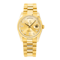 Pre-Owned Rolex 18K Yellow Gold Day Date with Champagne Diamond Dial and President Bracelet