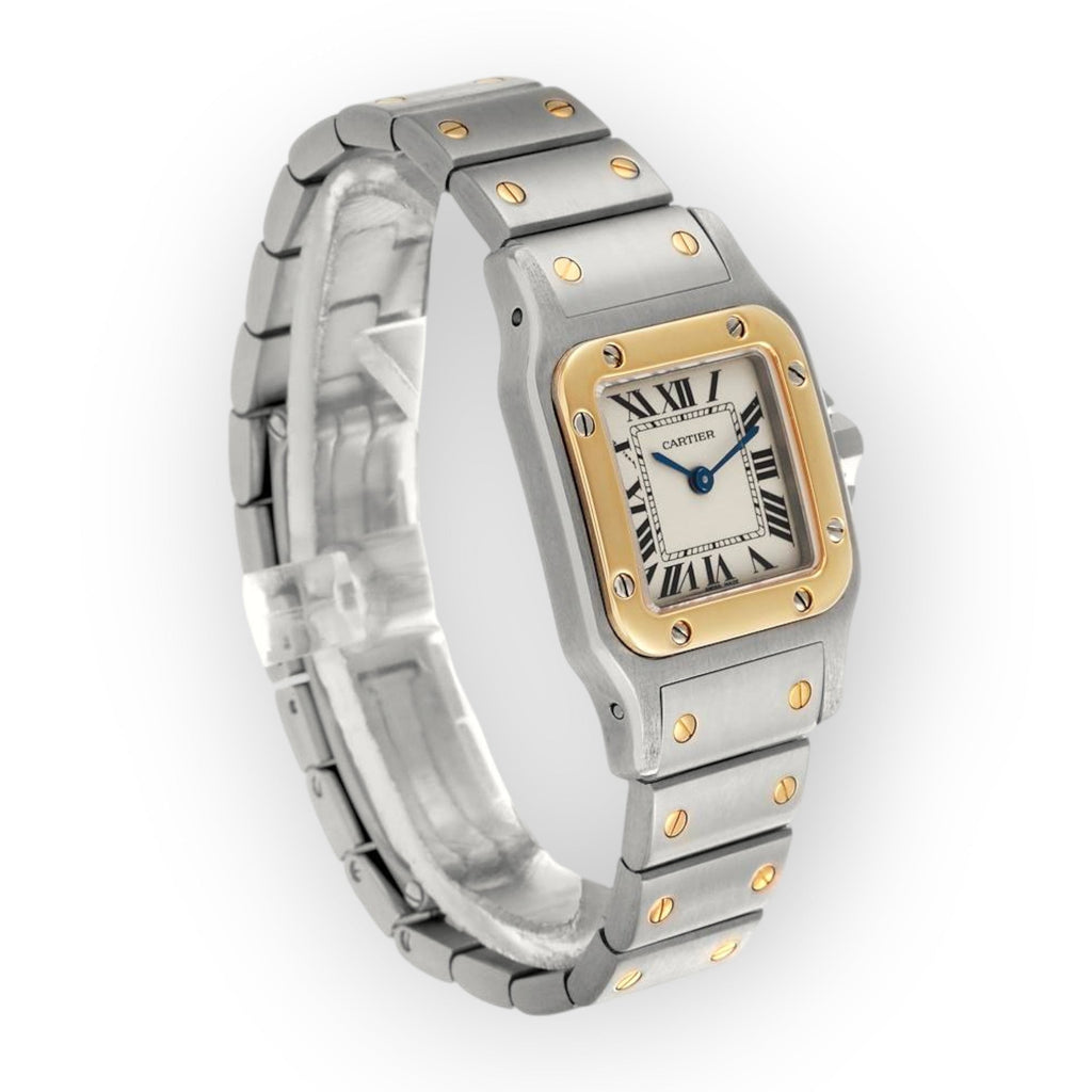 Pre-Owned Cartier Santos Galbee Small W20012C4 Steel Yellow Gold Ladies Watch