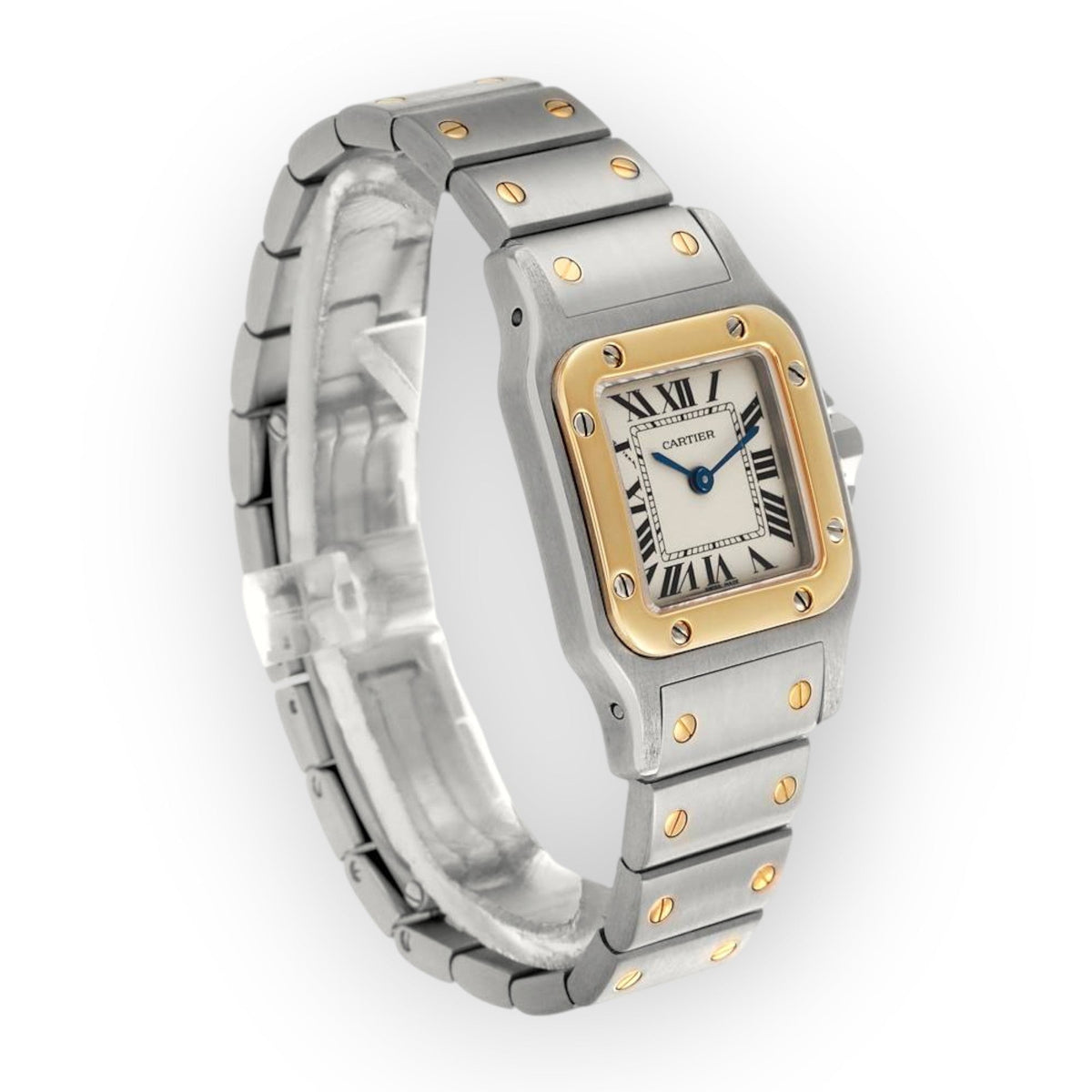 Pre-Owned Cartier Santos Galbee Small W20012C4 Steel Yellow Gold Ladies Watch