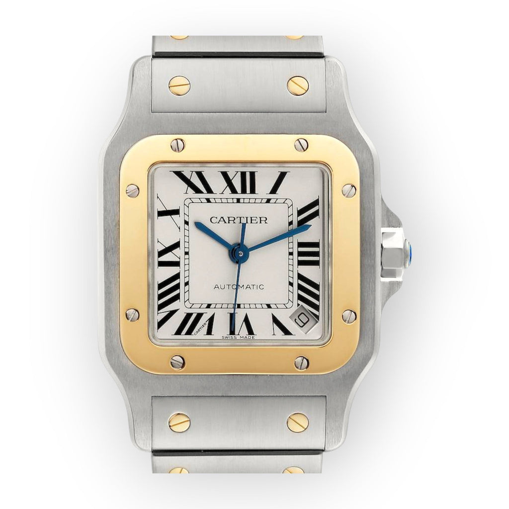 Pre-Owned Cartier Santos Galbee XL W20099C4 Steel Yellow Gold Mens Watch