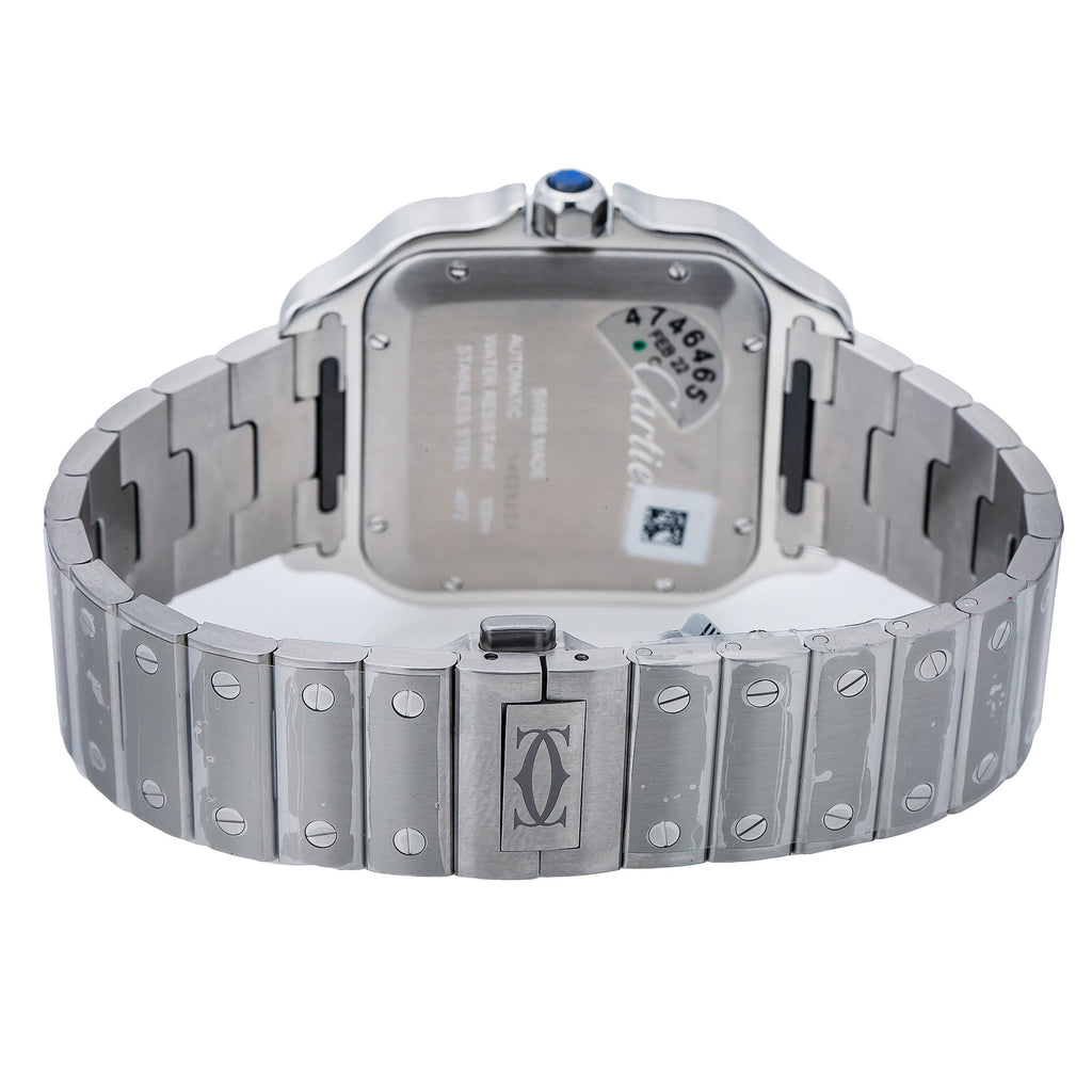 Pre-Owned Cartier Santos WSSA0030 40mm White Dial With Stainless Steel Bracelet