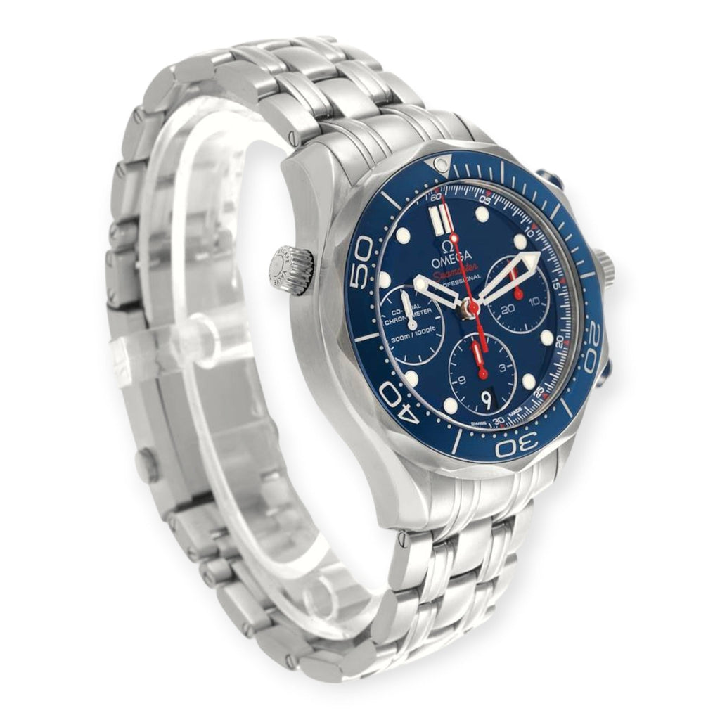 Pre-Owned Omega Seamaster Diver 300M 44 Blue Dial 212.30.42.50.03.001 Mens Watch