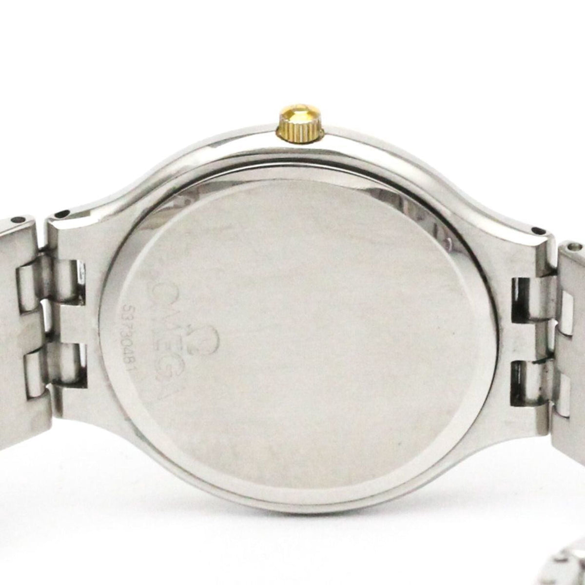 Pre-Owned OMEGA De Ville Symbol K18 Gold Steel Quartz Mens Watch 196.0316 Polished