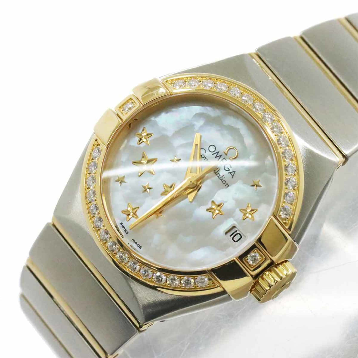 Pre-Owned Omega Constellation Co-Axial Combination 123 25 27 20 05 001 Ladies' Watch, Diamond...