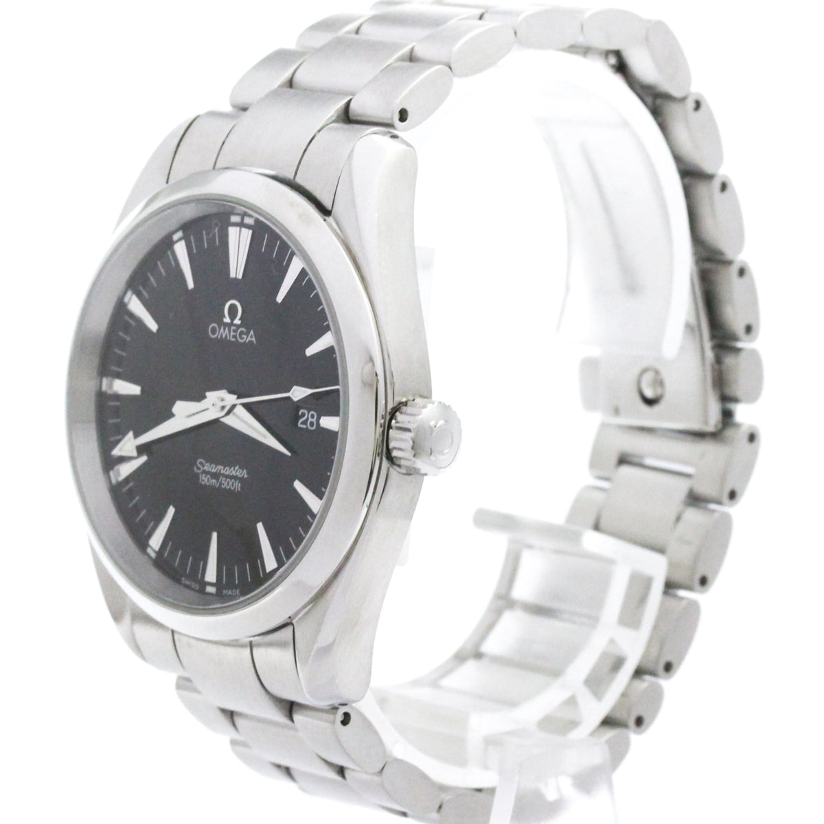 Pre-Owned OMEGA Seamaster Aqua Terra Steel Quartz Mens Watch 2517.50 Polished