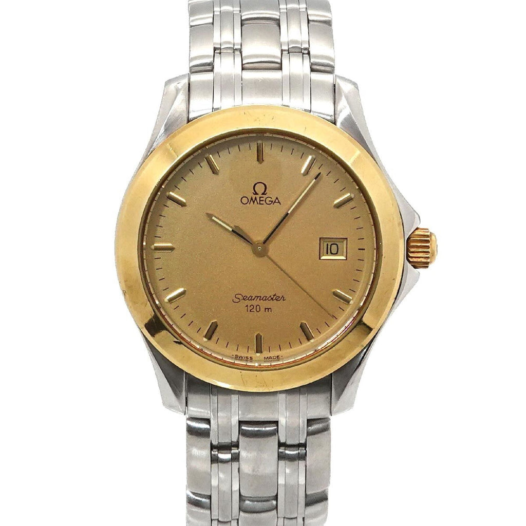 Pre-Owned Omega Seamaster 120 Two-Tone Men's Watch, Date, Gold (YG), Yellow Gold, Quartz Watch