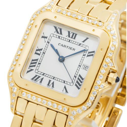 Pre-Owned Cartier 18K Yellow Gold Panthere De Cartier 883969 Large Diamond Watch