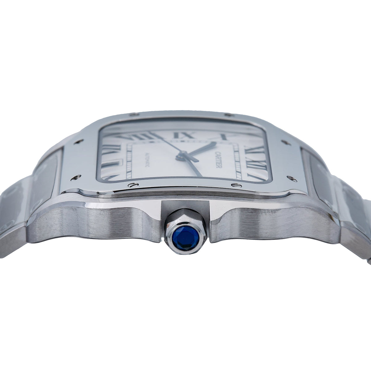 Pre-Owned Cartier Santos WSSA0030 40mm White Dial With Stainless Steel Bracelet
