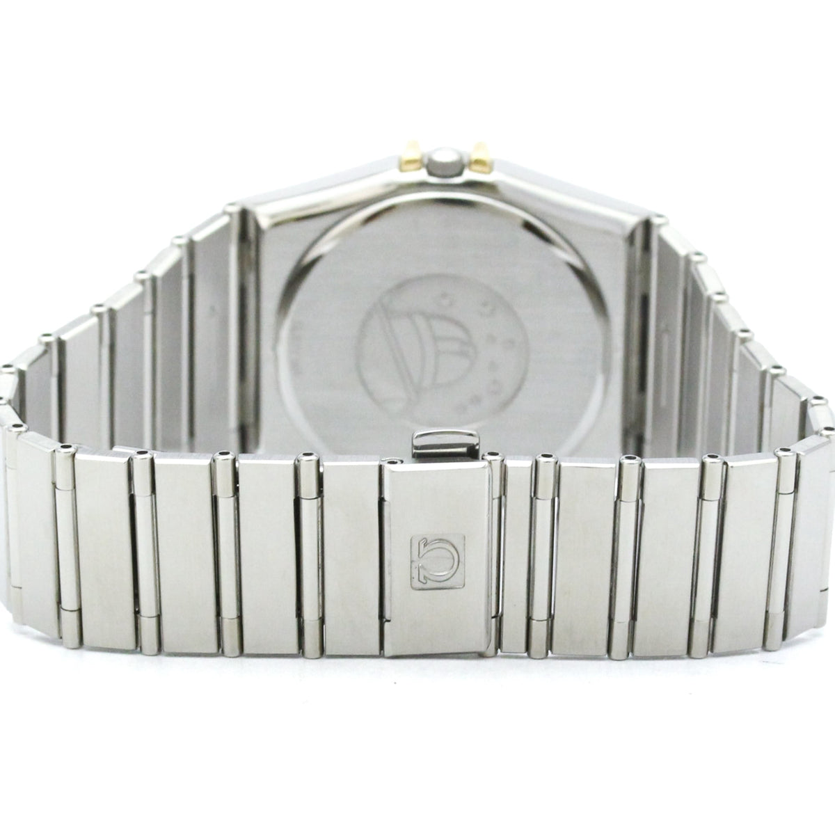Pre-Owned OMEGA Constellation 18K Gold Steel Quartz Mens Watch 396.1070 Polished