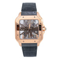 Pre-Owned Cartier Santos WHSA0018 40 MM Transparent Dial With Leather Bracelet