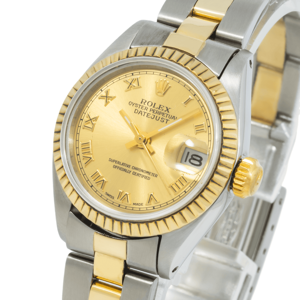 Pre-Owned Rolex Lady-Datejust 6917 26mm Champagne Arabic Dial Two-Tone Oyster Bracelet Watch