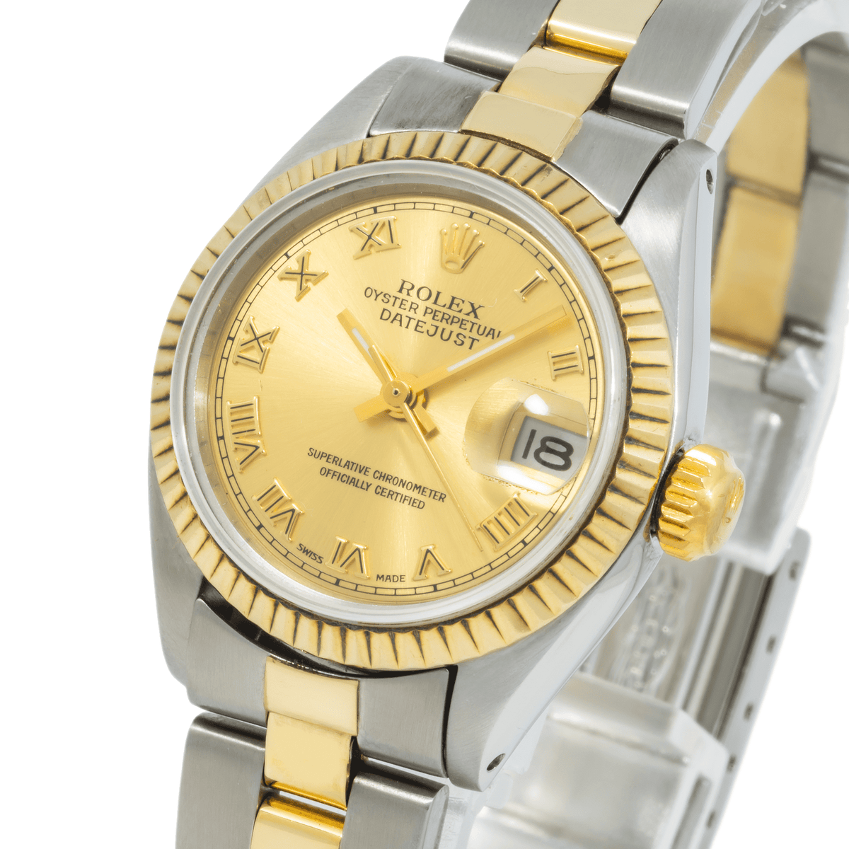 Pre-Owned Rolex Lady-Datejust 6917 26mm Champagne Arabic Dial Two-Tone Oyster Bracelet Watch