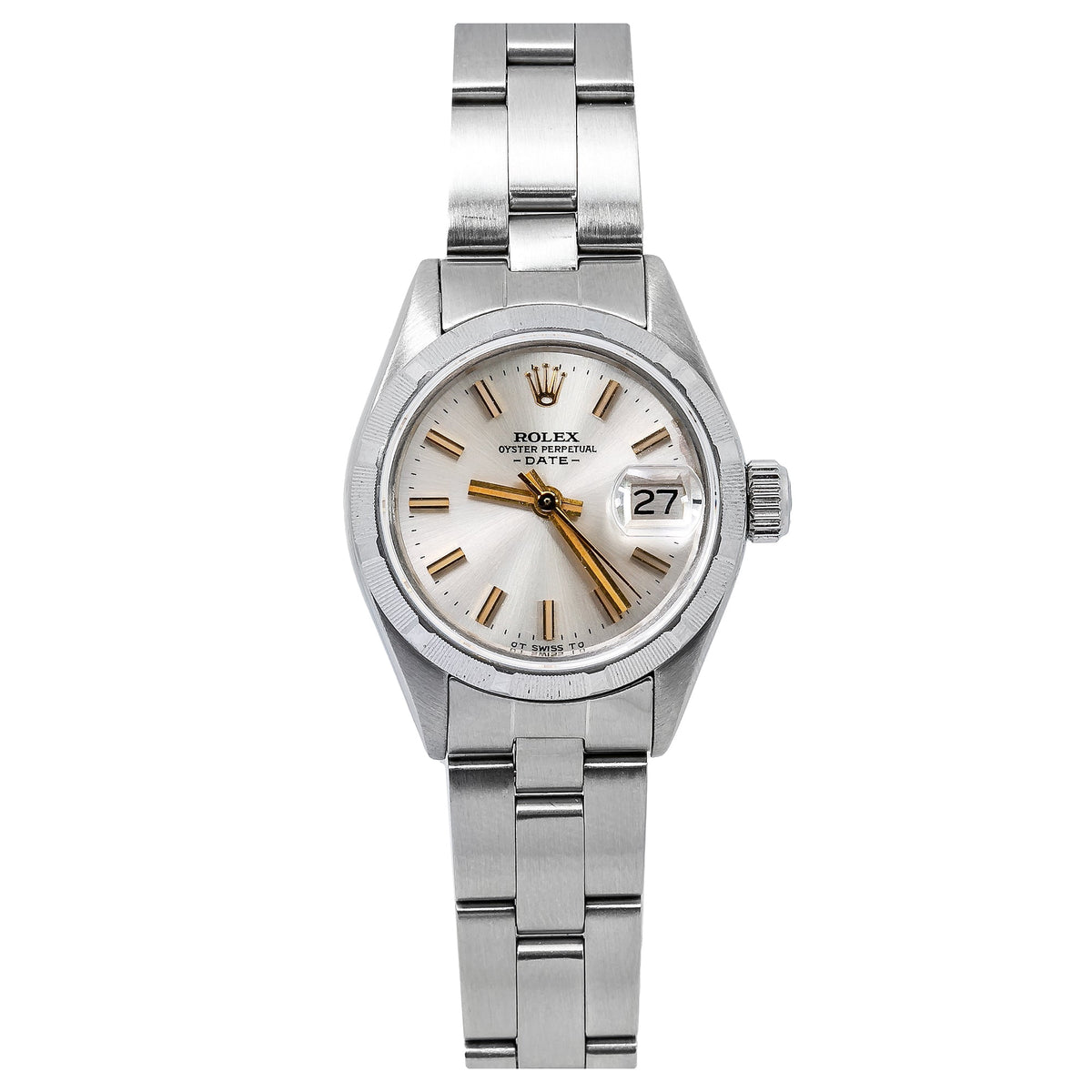 Pre-Owned Rolex Lady-Datejust 6917 26mm White Dial Stainless Steel Oyster Bracelet Watch