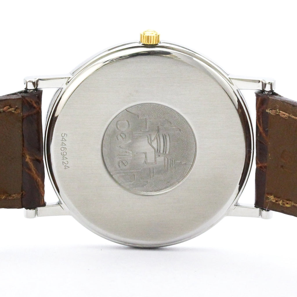 Pre-Owned OMEGA De Ville Prestige Quartz Gold Plated Mens Watch 7400.11 Polished
