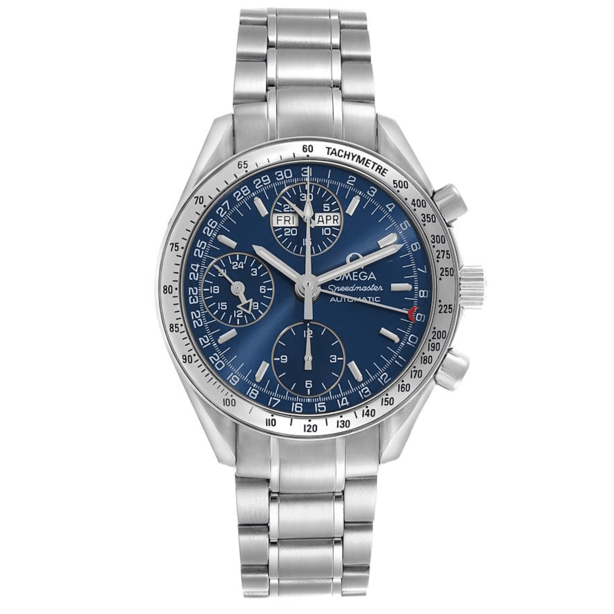Pre-Owned Omega Speedmaster Day-Date 3523.80.00 â€“ 39mm Blue Dial with Stainless Steel Bracelet
