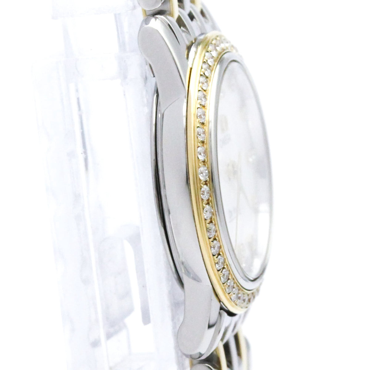Pre-Owned OMEGA De Ville Prestige Diamond MOP Dial 18K Gold Steel Watch 4375.75 Polished