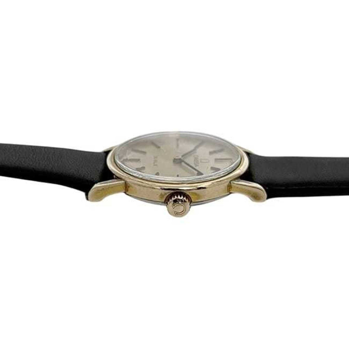 Pre-Owned Omega De Ville Watch f-25030 Gold Black Women's SS Leather Manual Winding OMEGA Dial...