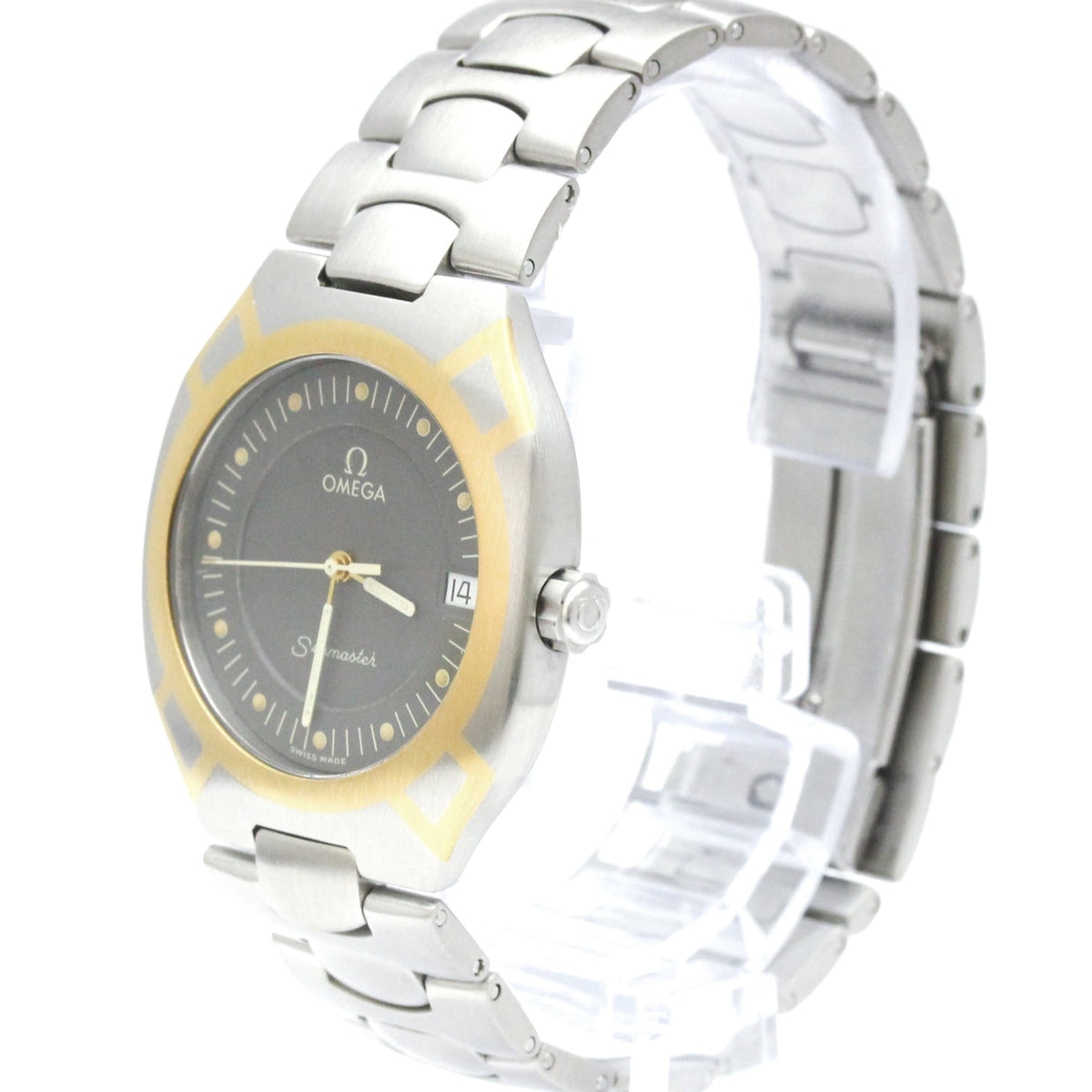 Pre-Owned OMEGA Seamaster Polaris 18K Gold Steel Mens Watch 396.1022 Polished
