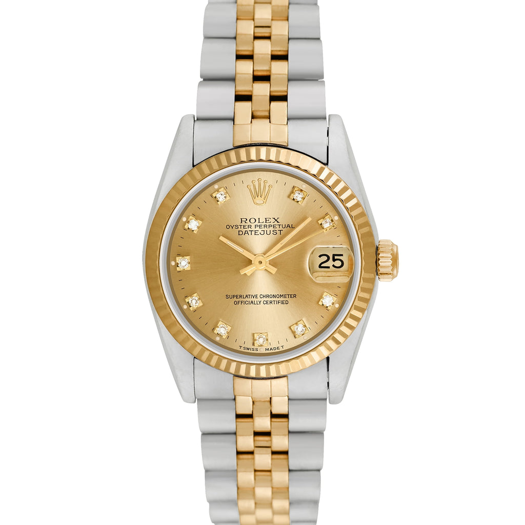 Pre-Owned Rolex Midsize Datejust 31mm Yellow gold and Stainless steel Jubilee Wristwatch