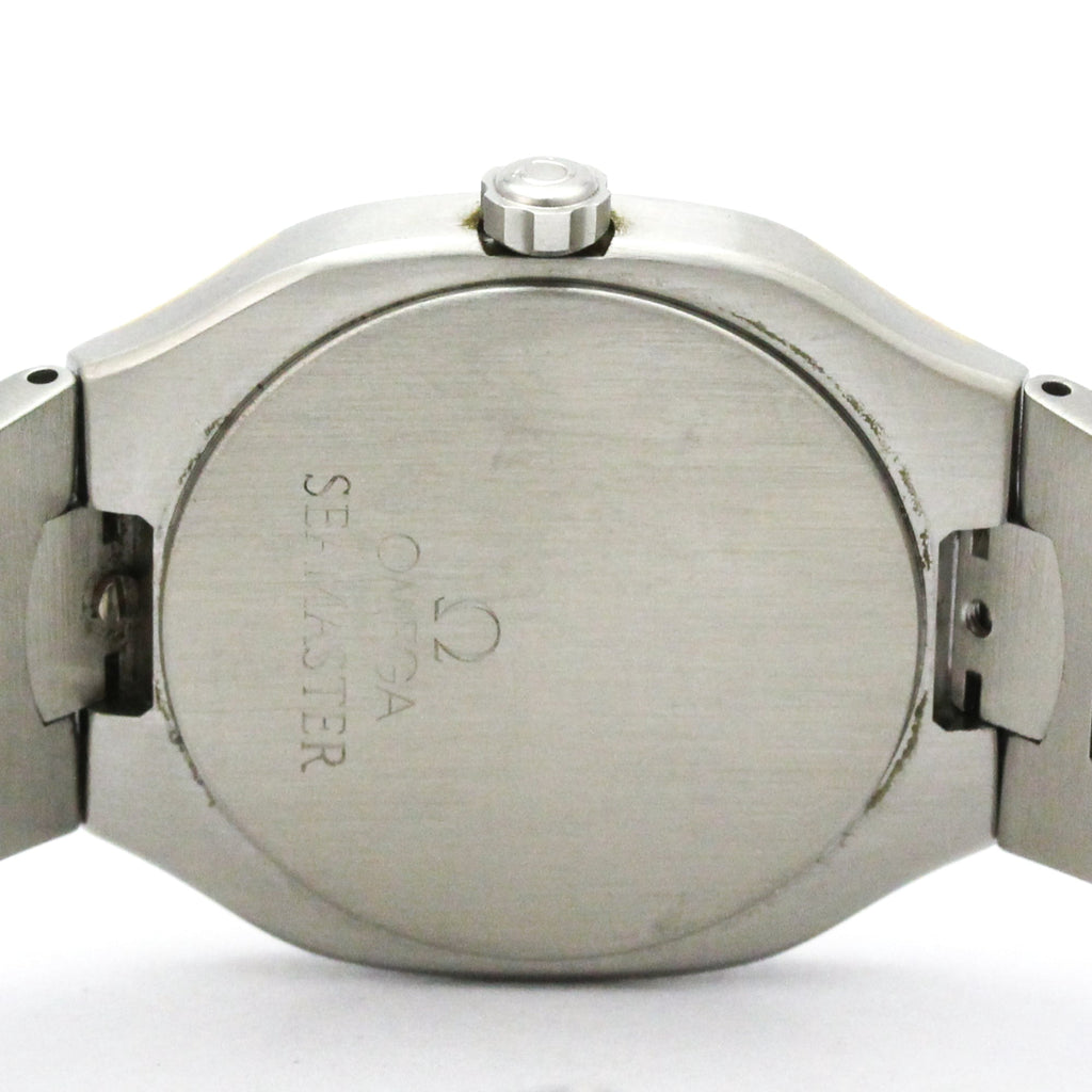 Pre-Owned OMEGA Seamaster Polaris Day Date 18K Gold Steel Watch 396.1022 Polished