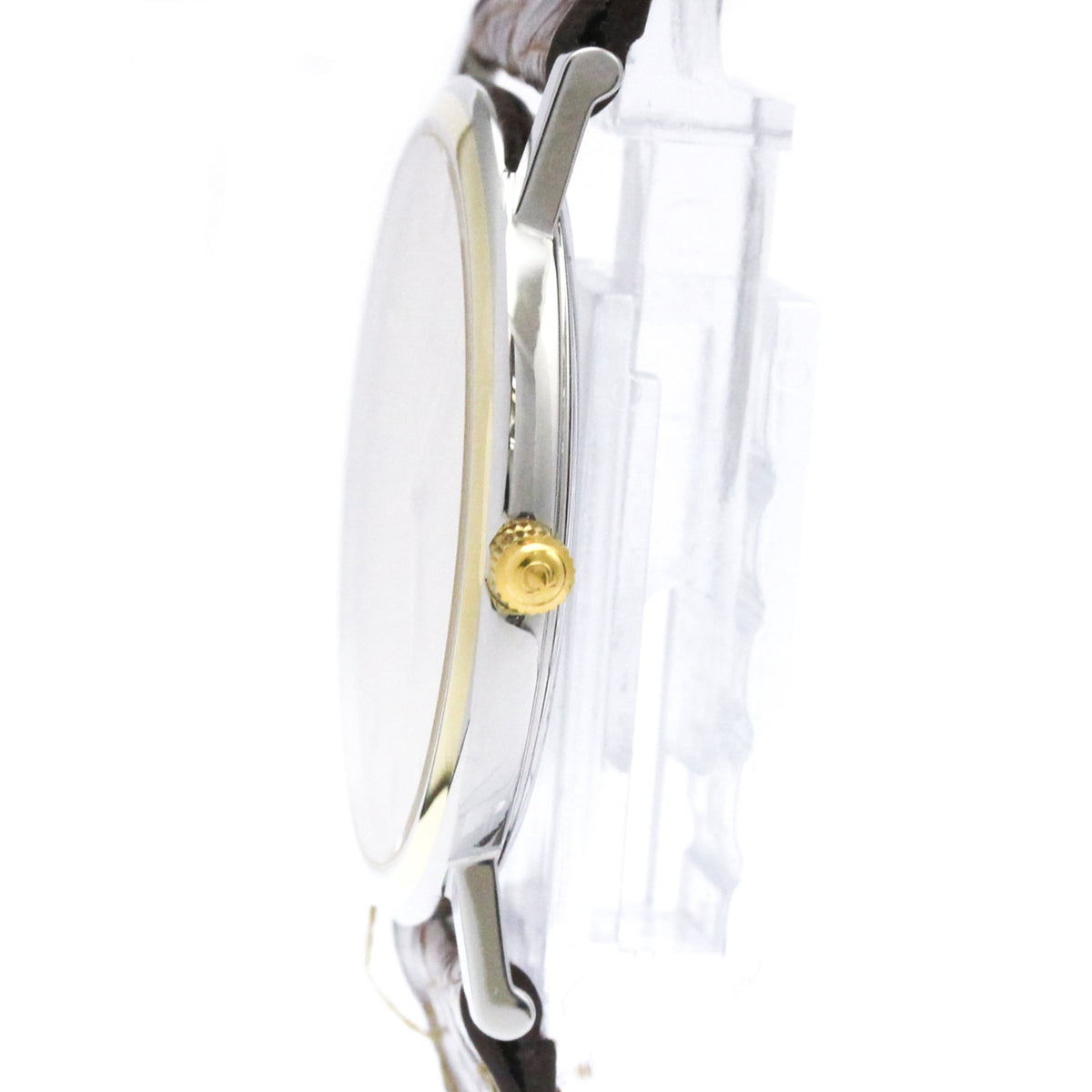 Pre-Owned OMEGA De Ville Prestige Quartz Gold Plated Mens Watch 7400.11 Polished