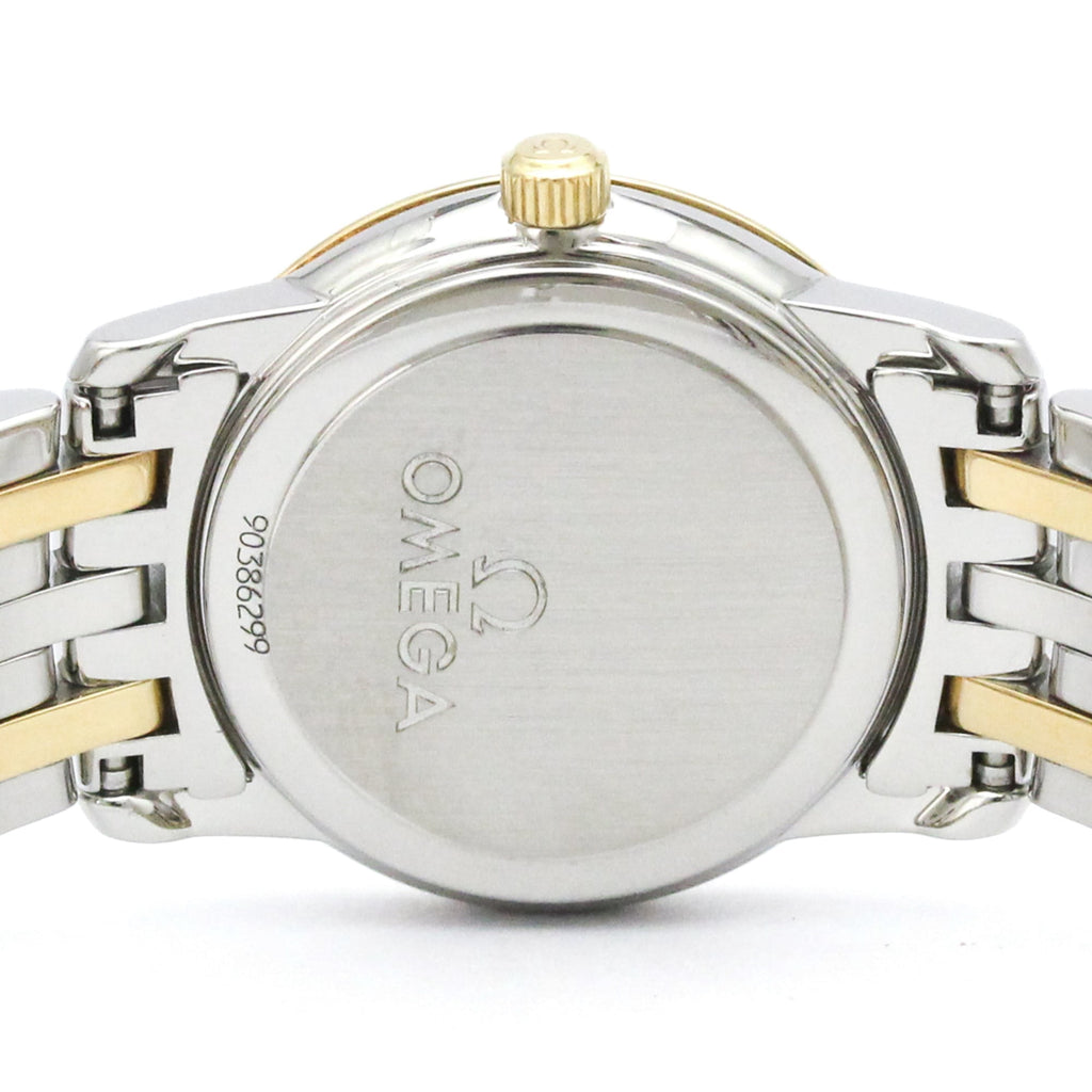 Pre-Owned OMEGA De Ville Prestige Diamond MOP Dial 18K Gold Steel Watch 4375.75 Polished
