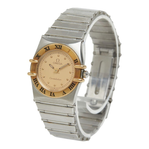 Pre-Owned Omega Constellation Quartz Watch, Gold Dial, Stainless Steel, Yellow Gold, Ladies'...