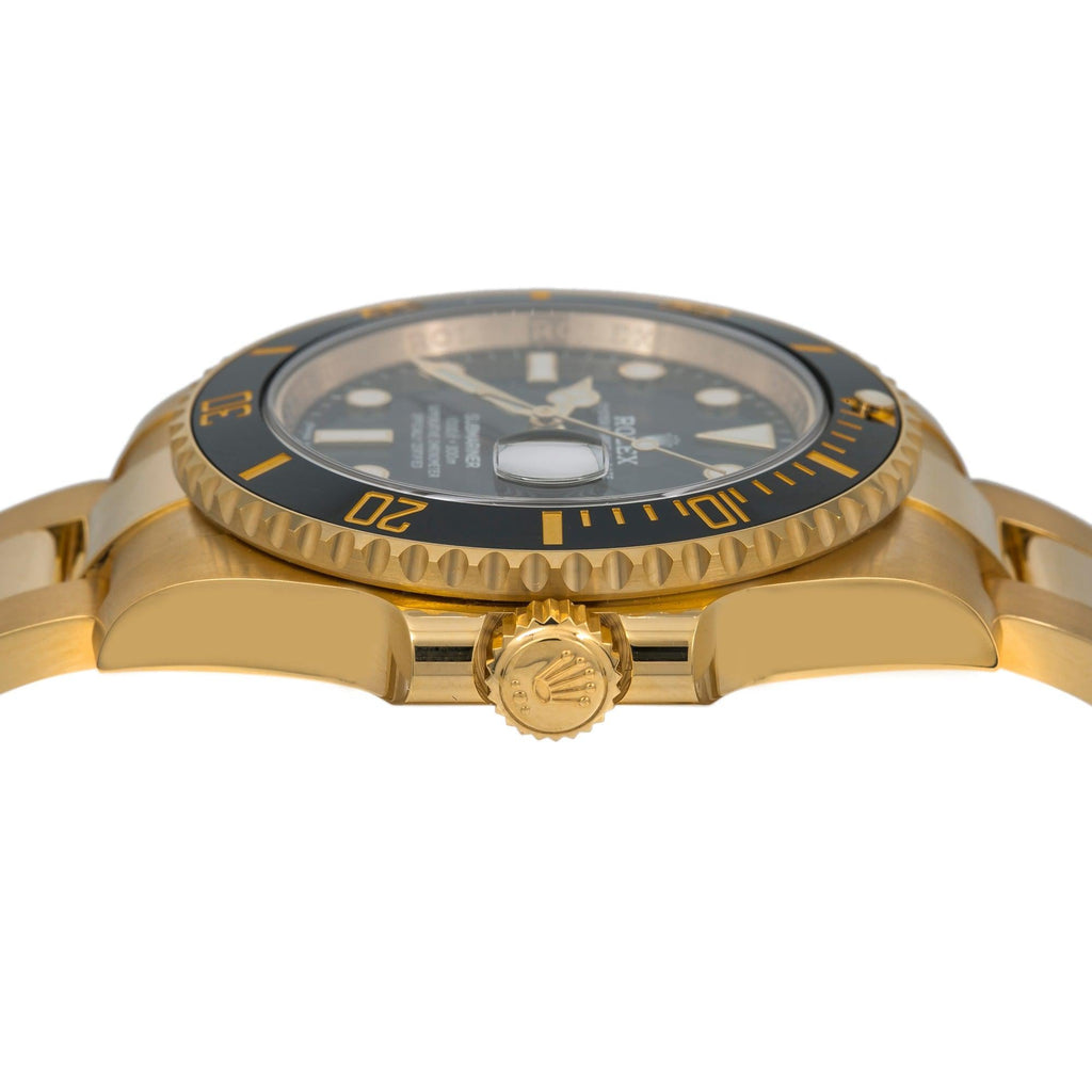 Pre-Owned Rolex Submariner Date 40MM 116618LN Black Dial Black Ceramic Bezel 18K Yellow Gold Oyster Bracelet