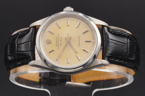 Pre-Owned Mens Rolex Stainless Steel Air-King Ref. 14000 Watch Silver Dial
