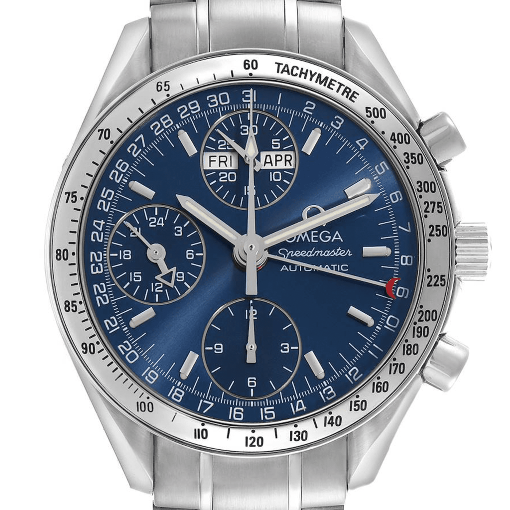 Pre-Owned Omega Speedmaster Day-Date 3523.80.00 â€“ 39mm Blue Dial with Stainless Steel Bracelet