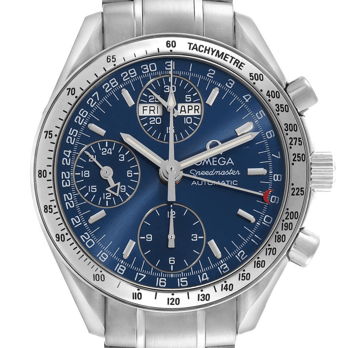 Pre-Owned Omega Speedmaster Day-Date 3523.80.00 â€“ 39mm Blue Dial with Stainless Steel Bracelet