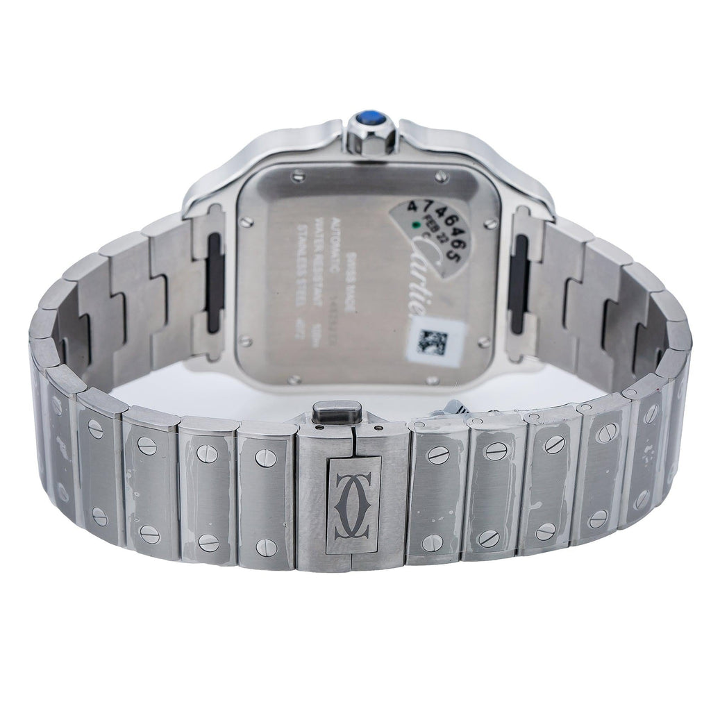 Pre-Owned Cartier Santos WSSA0030 40MM White Dial With Stainless Steel Bracelet