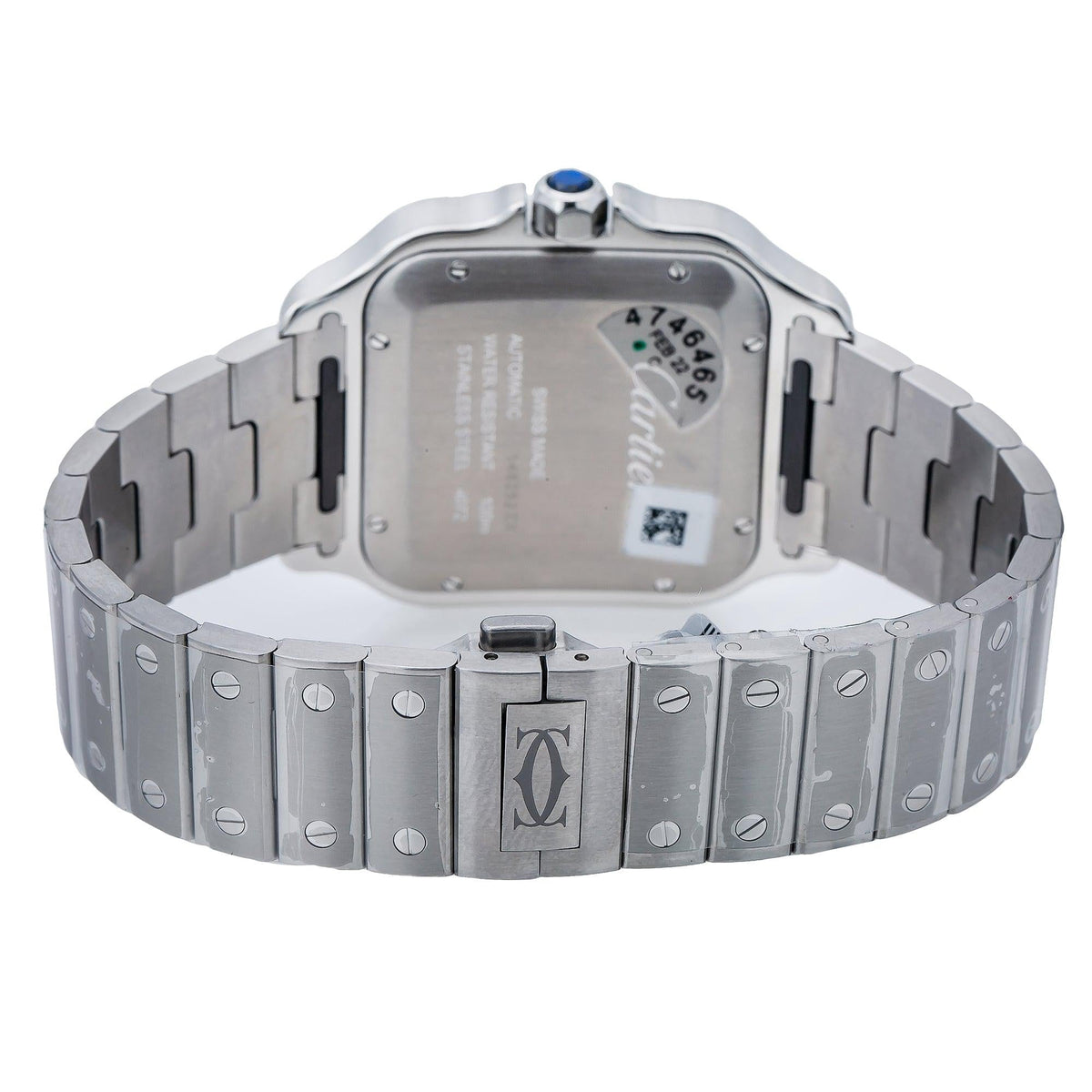 Pre-Owned Cartier Santos WSSA0030 40MM White Dial With Stainless Steel Bracelet