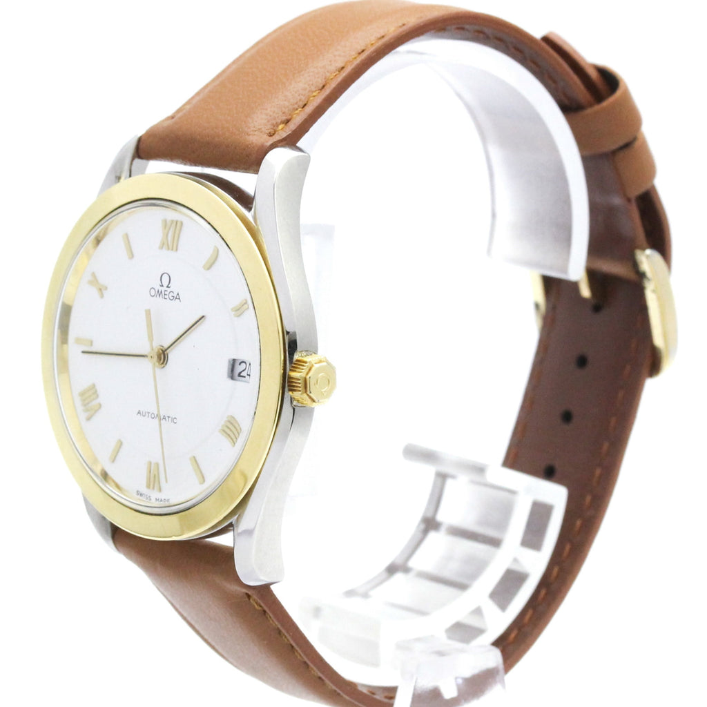 Pre-Owned OMEGA Automatic 18K Gold Steel Automatic Mens Watch 166.0285 Polished