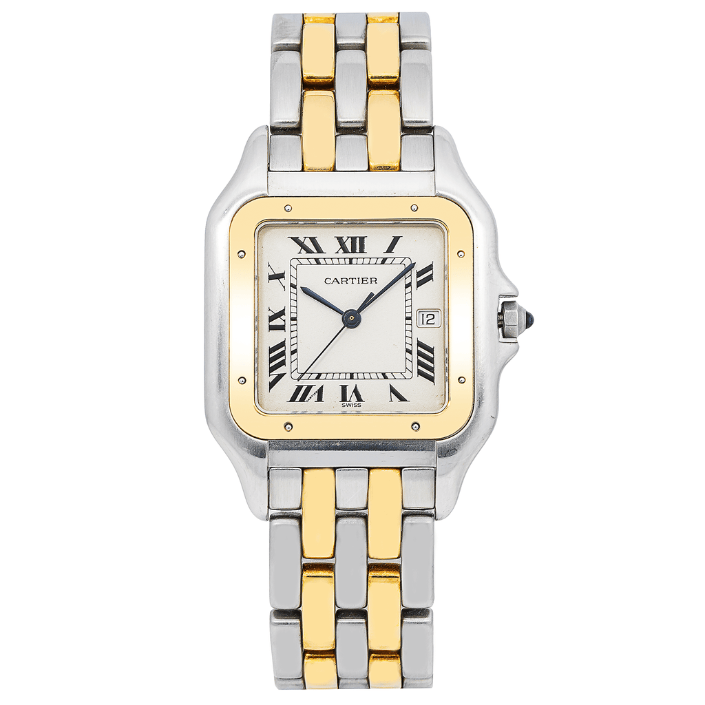 Pre-Owned Cartier Panthère 29MM W515527 Silver Roman Dial Yellow Gold Bezel Two Tone Yellow Gold Bracelet