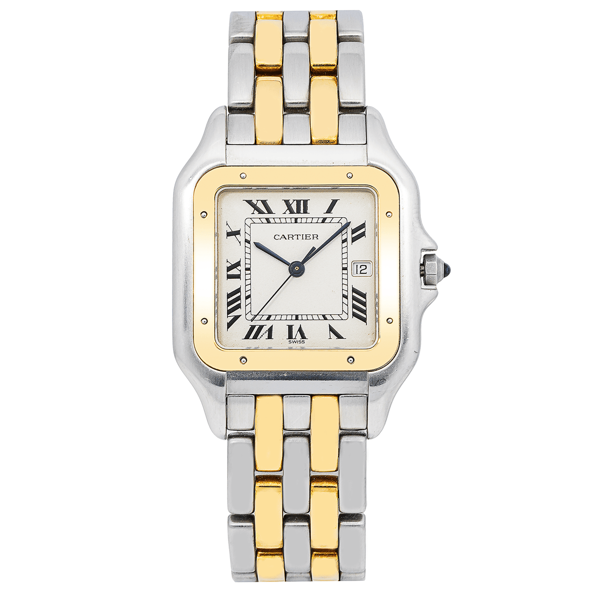 Pre-Owned Cartier Panthère 29MM W515527 Silver Roman Dial Yellow Gold Bezel Two Tone Yellow Gold Bracelet
