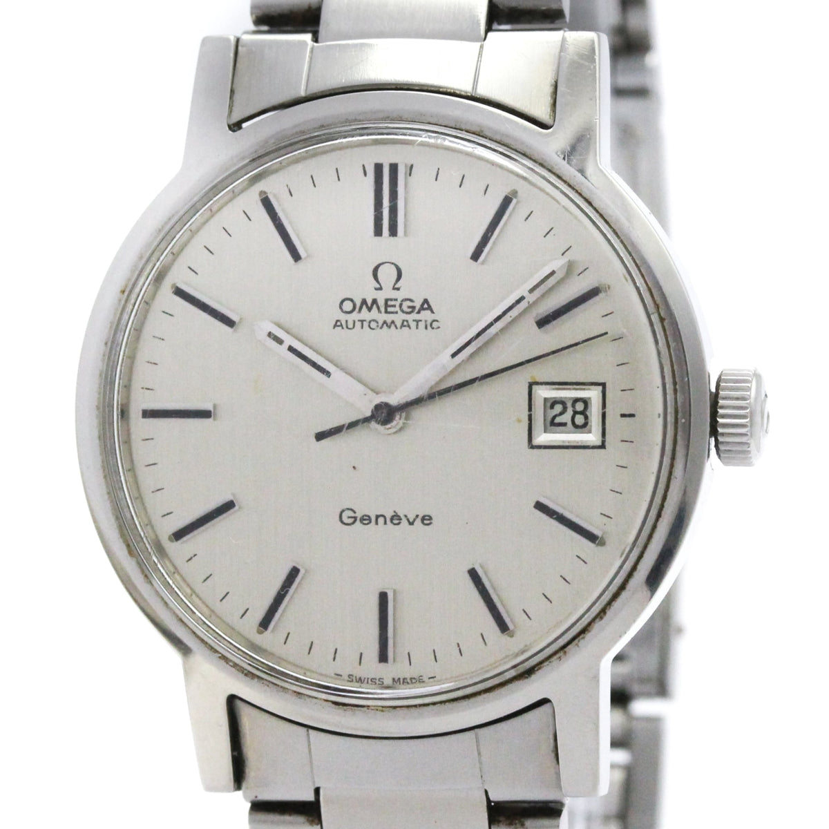 Pre-Owned OMEGA Geneve Cal 1481 Steel Automatic Mens Watch 166.0098 Vintage