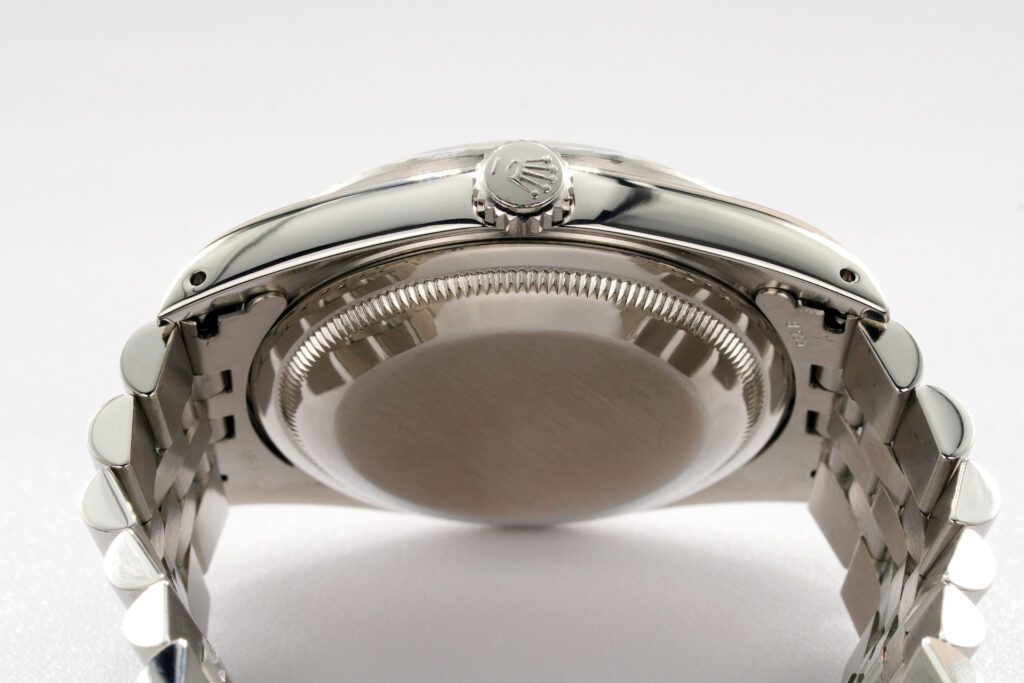 Pre-Owned Mens Rolex Stainless Steel Datejust Watch with White Roman Dial 16220
