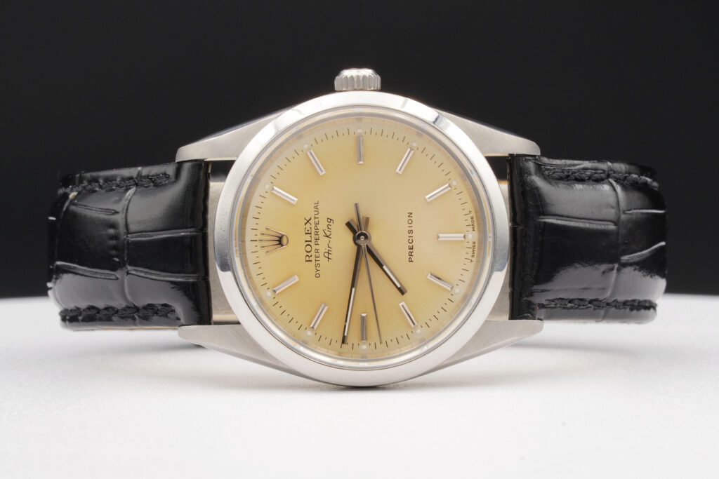 Pre-Owned Mens Rolex Stainless Steel Air-King Ref. 14000 Watch Silver Dial